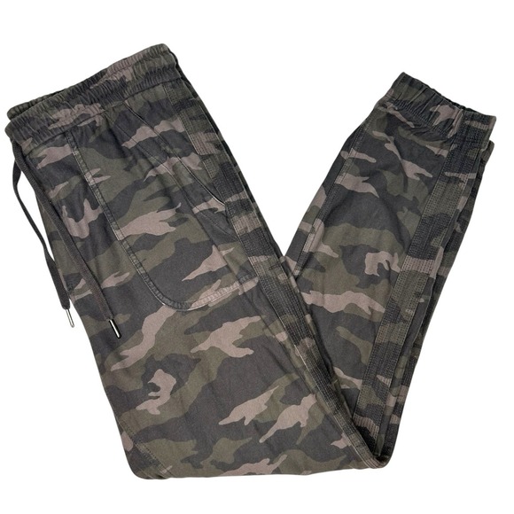 ATHLETA Farallon Jogger Drawstring Waistband Green Camo Women's 12 Large Pants - Picture 2 of 10